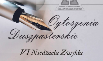 Ogłoszenia duszpasterskie 16.02.2025 r.